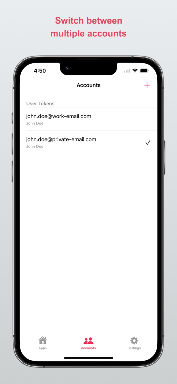 Two linked App Center accounts