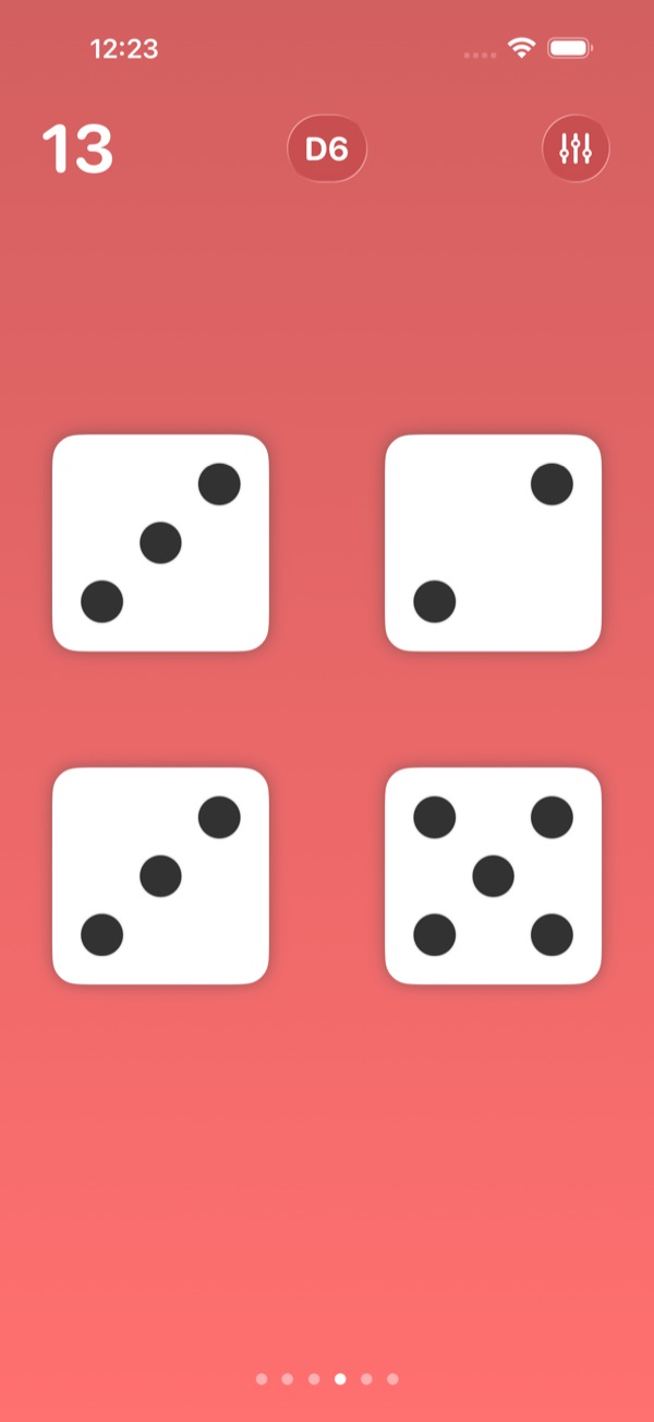 Four D6 with the total 13